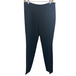 Akris Black Women's Pants 8 Wool High Rise Career Quiet Luxury Trousers Work